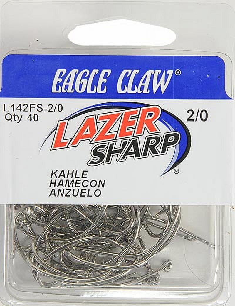 Lazer Sharp L142FSH-2/0 Kahle Offset Hook, Nickel, Size 2/0, 40 Pack