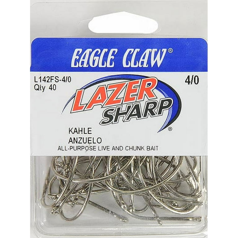 Lazer Sharp L142FSH-4/0 Kahle Offset Hook, Nickel, Size 4/0, 40 Pack