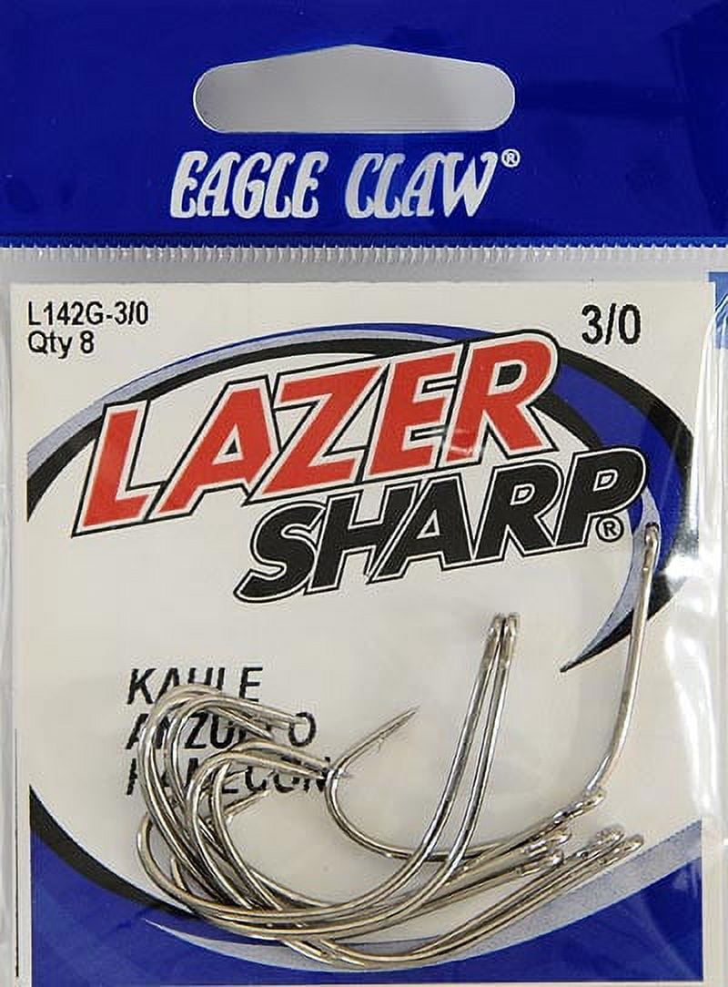 Lazer Sharp L142GH-3/0 Kahle Offset Hook, Nickel, Size 3/0, 8 Pack