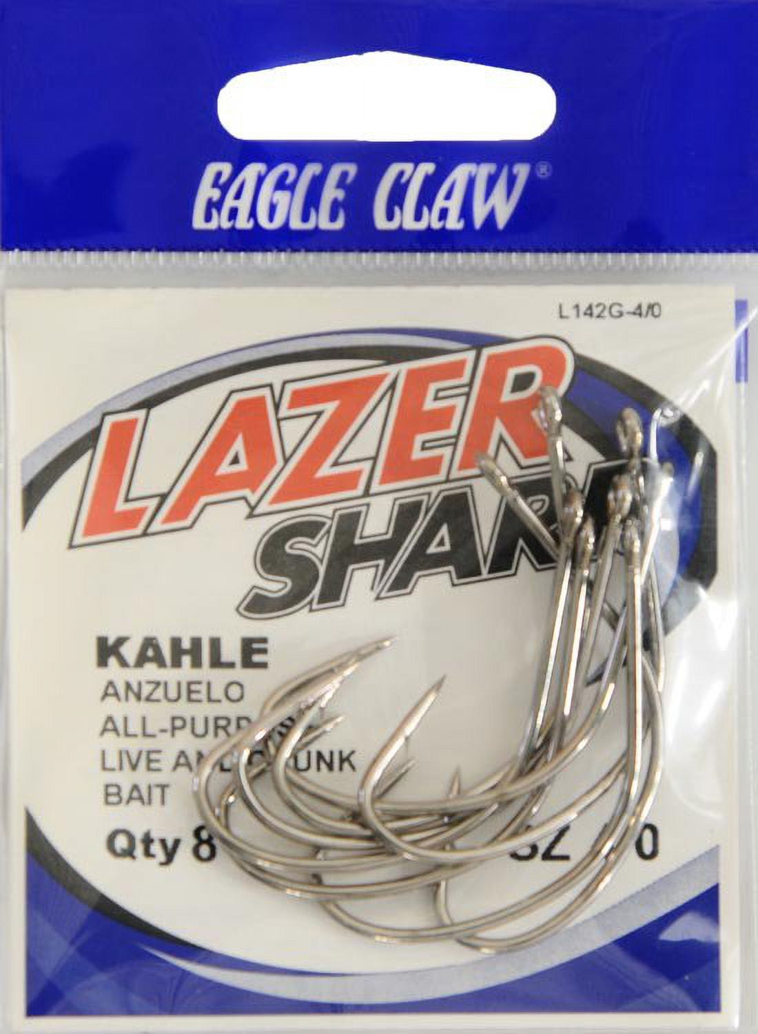 Lazer Sharp L142GH-4/0 Kahle Offset Hook, Nickel, Size 4/0, 8 Pack