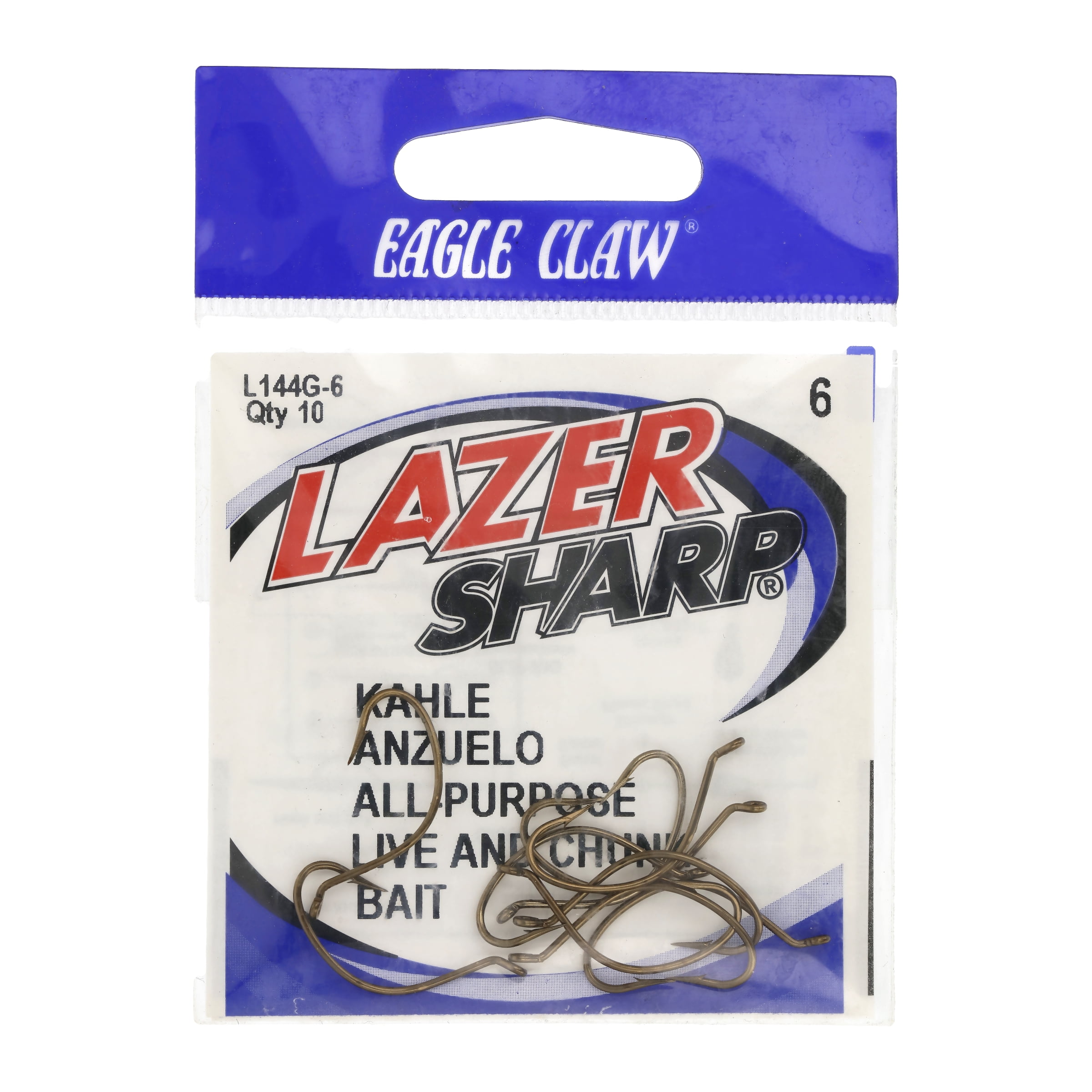 Eagle Claw Lazer Kahle Up Eye Offset Hook L144G-6