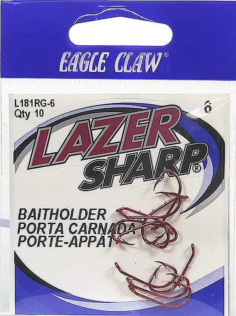 Eagle Claw L181RGH-6 Lazer Sharp Baitholder Hook