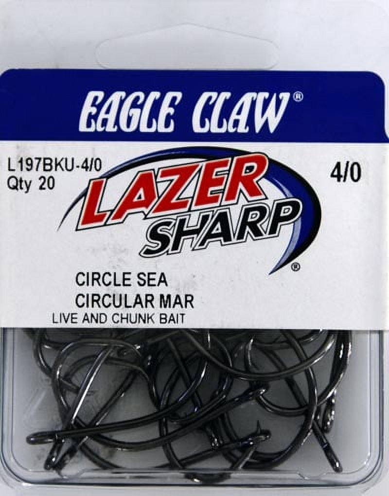 Lazer Sharp L197BKU3-4/0 Circle Offset Hook, Black, Size 4/0, 20