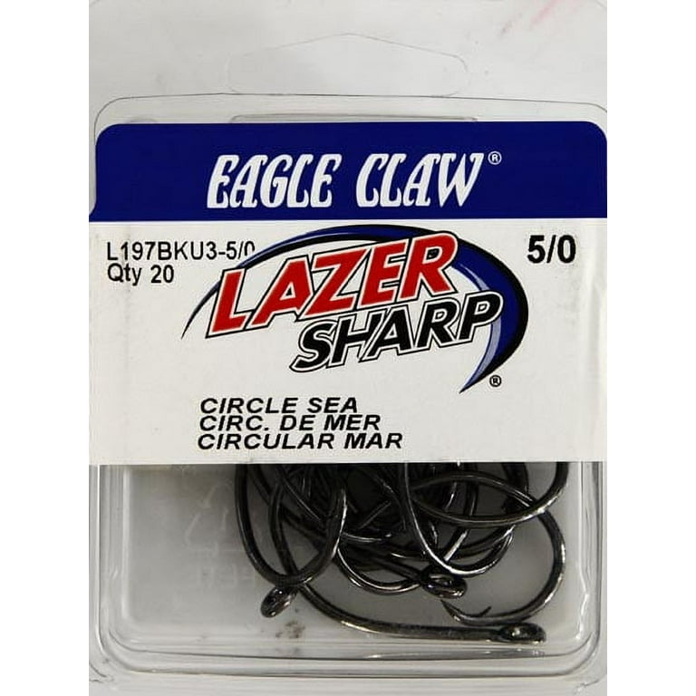 Lazer Sharp L197BKU3-5/0 Circle Offset Hook, Black, Size 5/0, 20