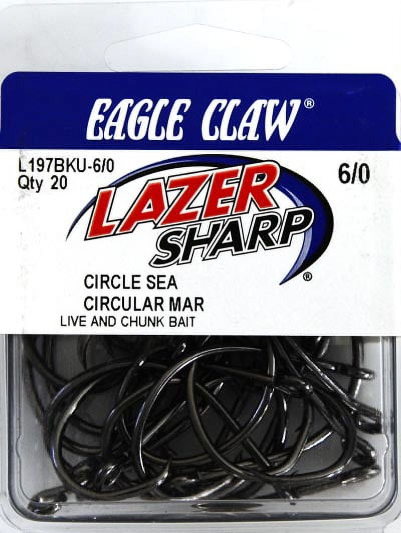 Lazer Sharp L197BKU3-6/0 Circle Offset Hook, Size 6/0 