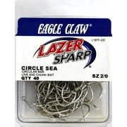 Lazer Sharp L197FH-2/0 Circle Offset Hook, Sea Guard, Size 2/0, 40 Pack