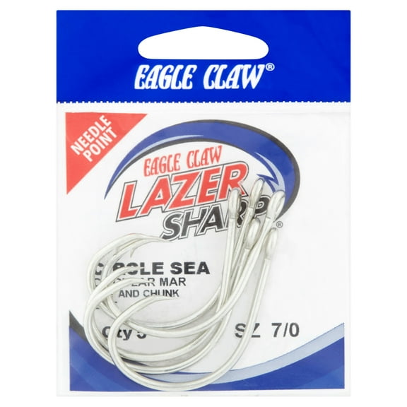 Lazer Sharp L197GH-7/0 Circle Sea Fish Hook, Sea Guard, Size 7/0, 5 Pack