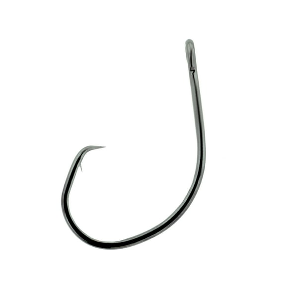Eagle Claw Lazer Circle Light Wire Non-Offset Hook, Platinum Black, Size 8/0, 5-Pack