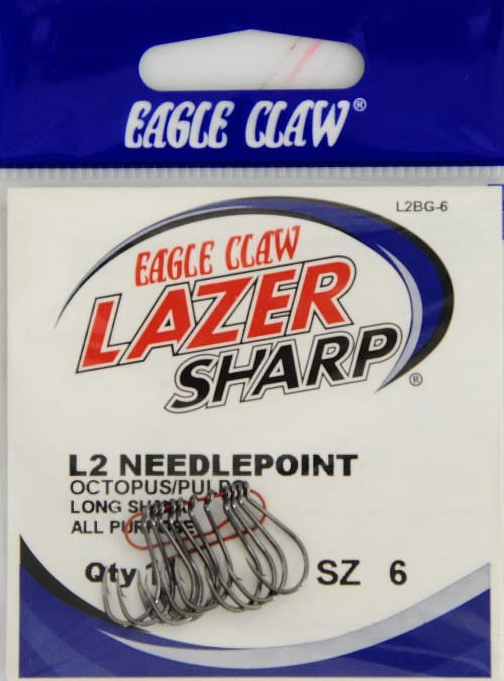 Eagle Claw Pro-V Bend Snelled Baitholder Hook, Size 1, 6 Count, 138H-1