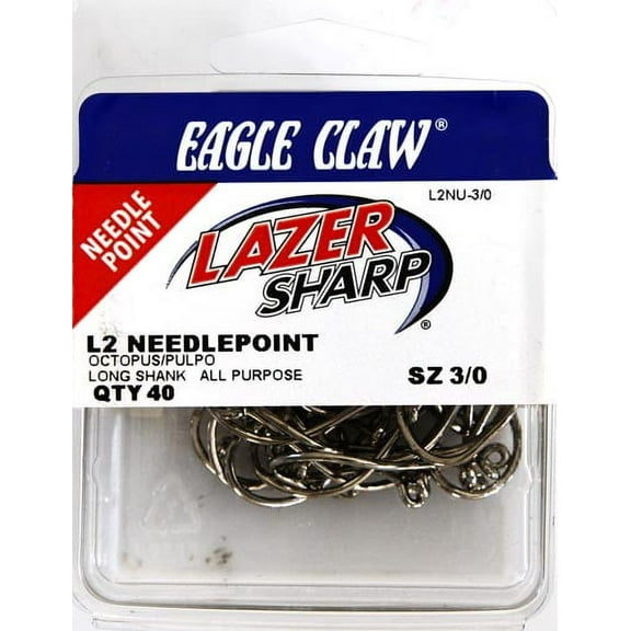 Lazer Sharp L2NUH-3/0 Octopus Long Shank Hook, Nickel