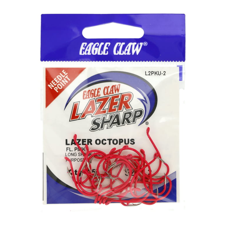 Eagle Claw Lazer Sharp Octopus Hooks Flo Pink (L2PKUH)