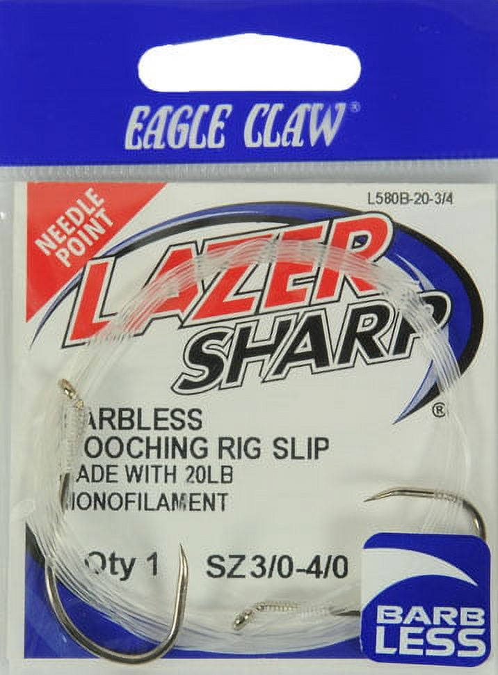 Lazer Sharp L580B-20-3/4 Terminal Tackle,Fish Hooks,Barbless Mooching Rig