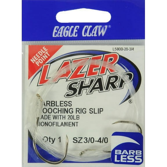Lazer Sharp L580B-20-3/4 Terminal Tackle,Fish Hooks,Barbless Mooching Rig