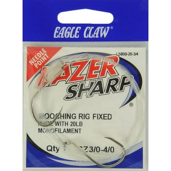Lazer Sharp L585B-20-3/4 Terminal Tackle,Fish Hooks,Barbless Mooching Rig