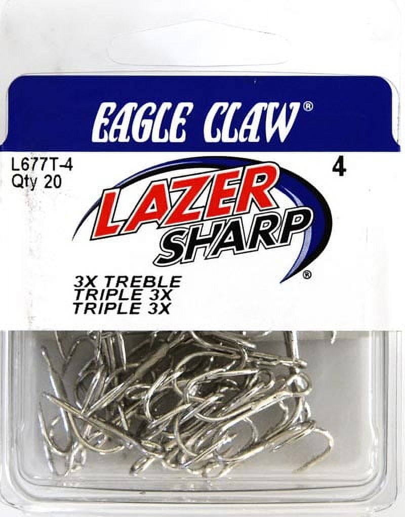 Lazer Sharp L677TH-4 3x Strong Treble Hook, Size 4