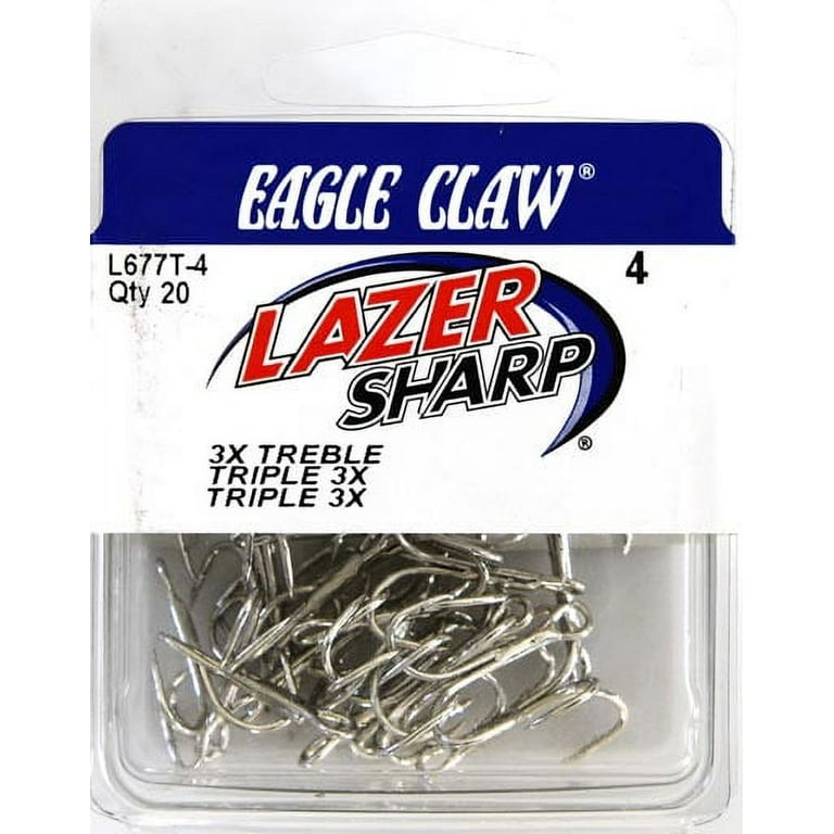 Lazer Sharp L677TH-4 3x Strong Treble Hook, Size 4