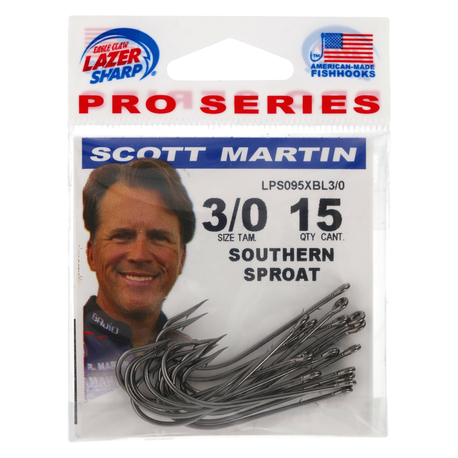 Lazer Sharp LPS095XBL3/0 Sproat Worm Hook, Black, Size 3/0