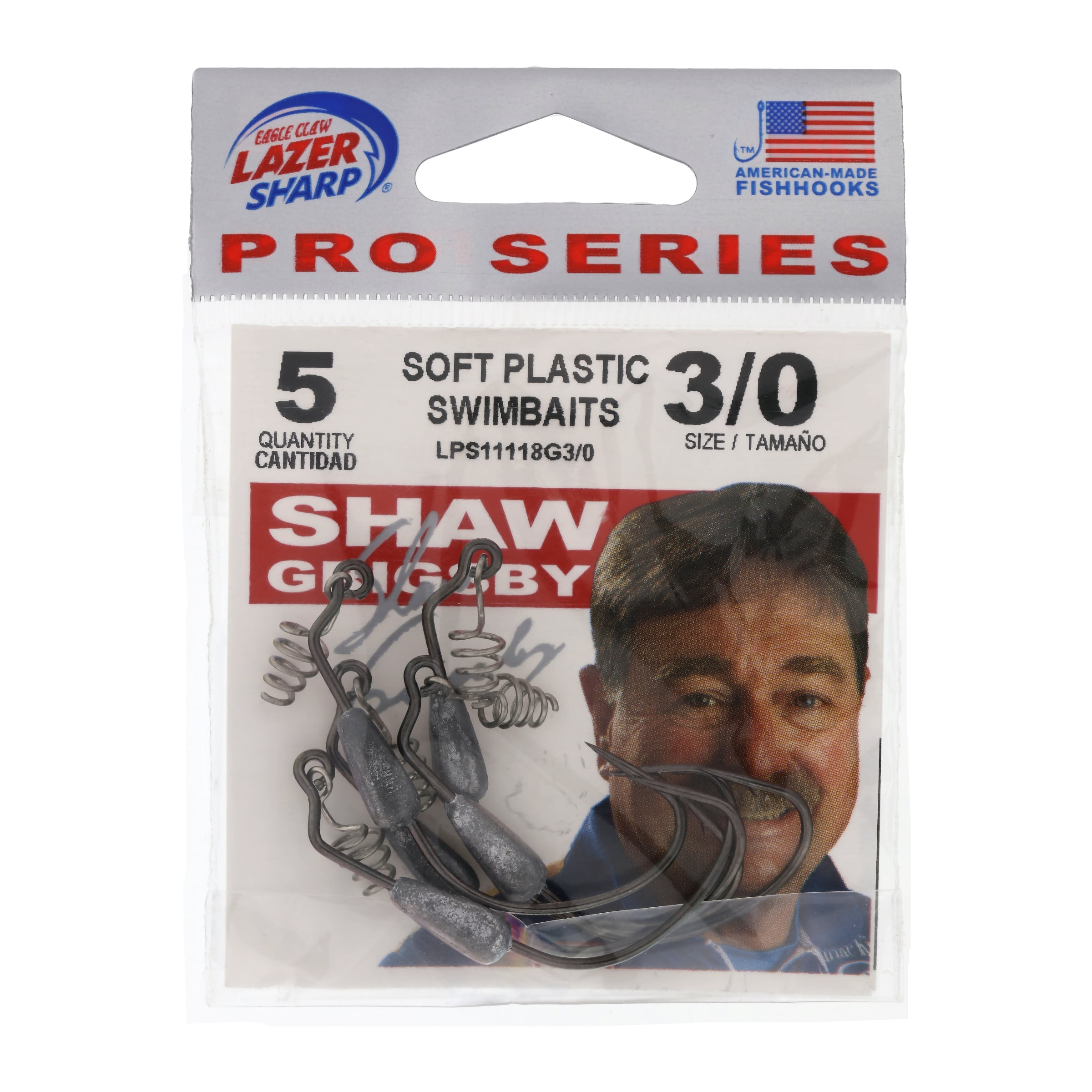 Lazer Sharp LPS11118G3/0 Swim Bait Hook, Size 3/0, 5 Pack