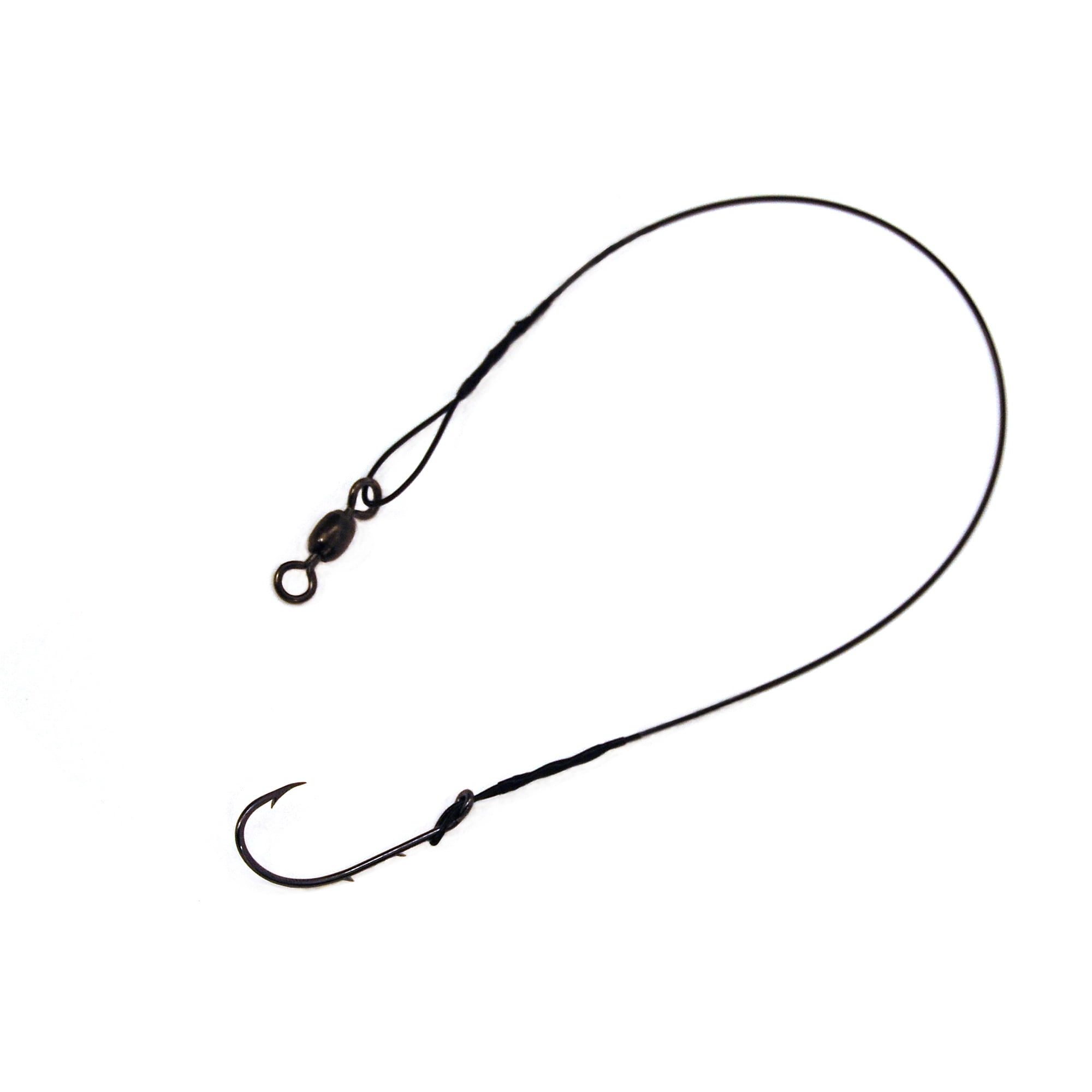 Lazer Sharp Nylawire Snell with Baitholder Hook, Platinum Black, Size 5/0 Hook