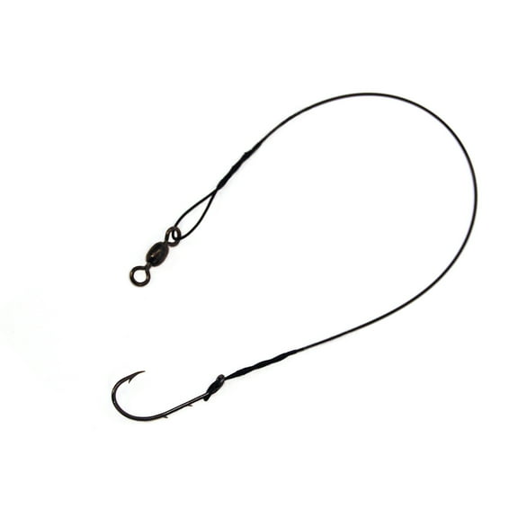 Lazer Sharp Nylawire Snell with Baitholder Hook, Platinum Black, Size 5/0 Hook