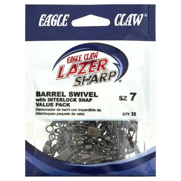 Lazer Sharp SlbIBKXL-7 Barrel Swivel with Interlock Snap, Size 7