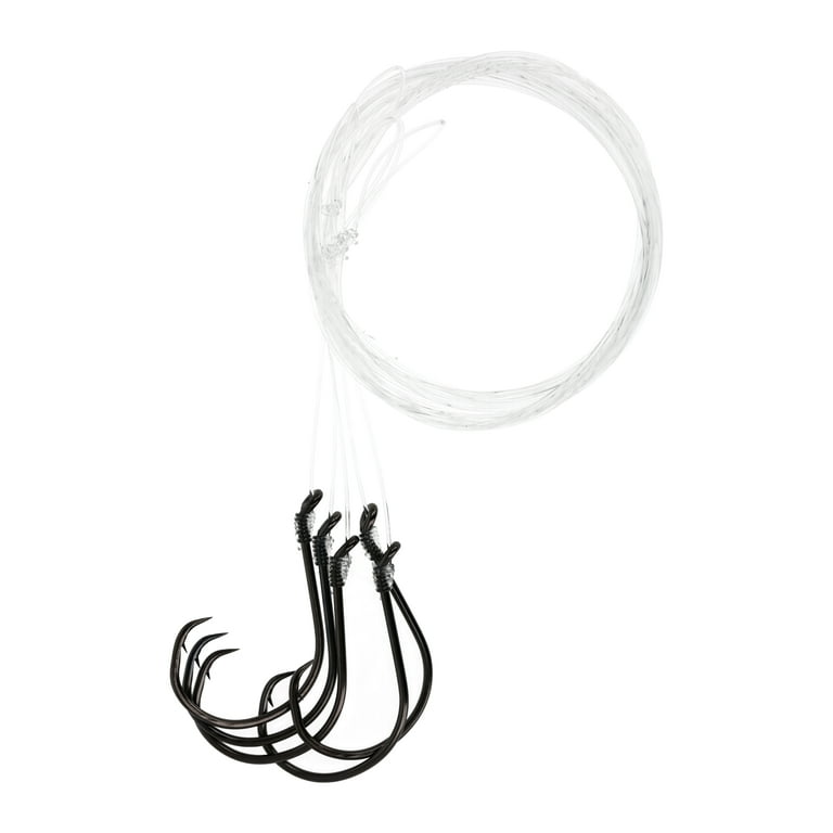 Lazer Sharp Snelled Non-Offset Octopus Circle Hook - Black - 36 In