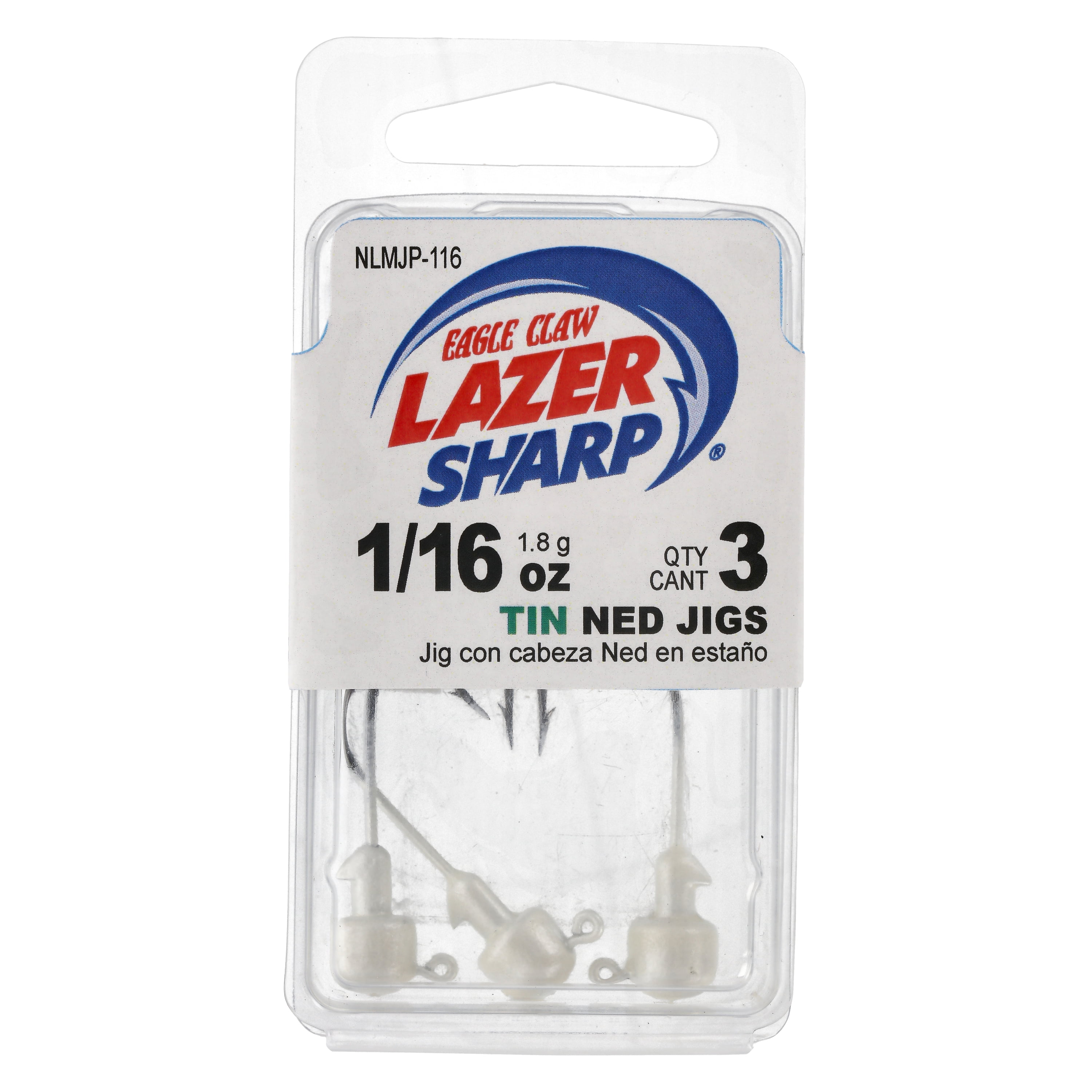 Lazer Sharp Tin Ned Jig Head - 3 pack - Hook size 1/0 - 1/16 oz - Pearl