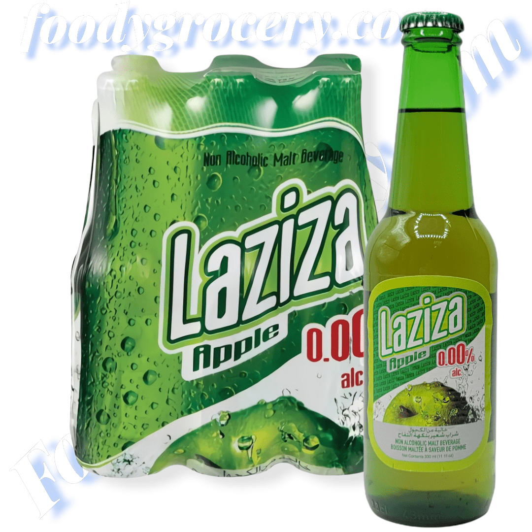 Laziza Apple Flavor Non Alcoholic Malt Beverage, 24 Pack 8.45 fl. oz. (330ml) Bottles Walmart