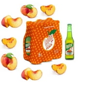 Laziza Peach Flavor Malt Beverage, One 6-Pack 11 fl. oz. (330ml) Glass Bottles
