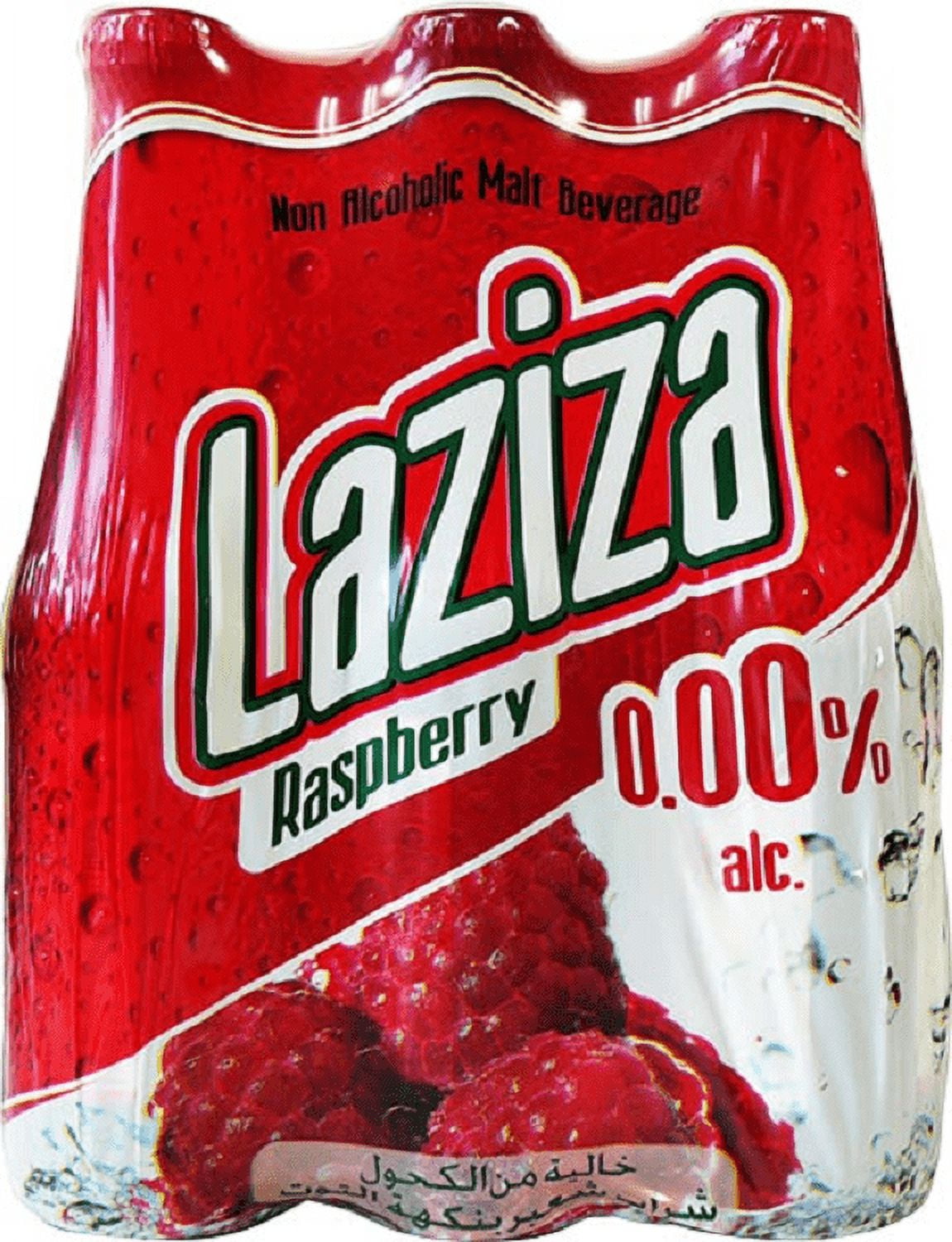 Laziza Raspberry Flavor Non Alcoholic Malt Beverage, Product of Lebanon