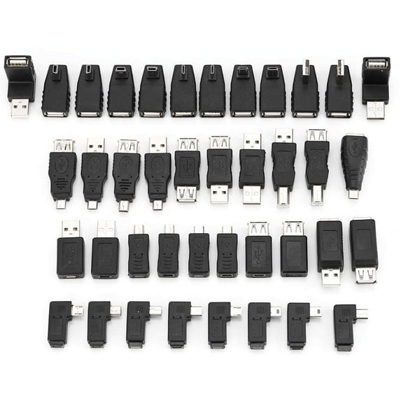 Lazmin USB Adapter Kit, 40PCS Multiple USB2.0 Adapter Converter Connectors, Compatible USB1.1/1.0 C93