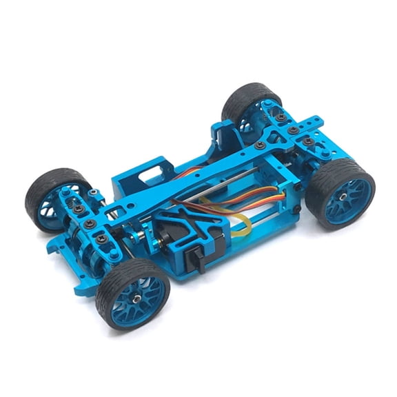 Lazsy 1/28 Scale RC Car Chassis Aluminum Construction Metal Sliding Car Frame Lightweight remotes Control Vehicle Part for Model Builders