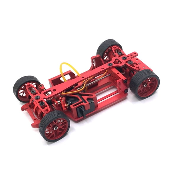 Lazsy 1/28 Scale RC Car Chassis Aluminum Construction Metal Sliding Car Frame Lightweight remotes Control Vehicle Part for Model Builders