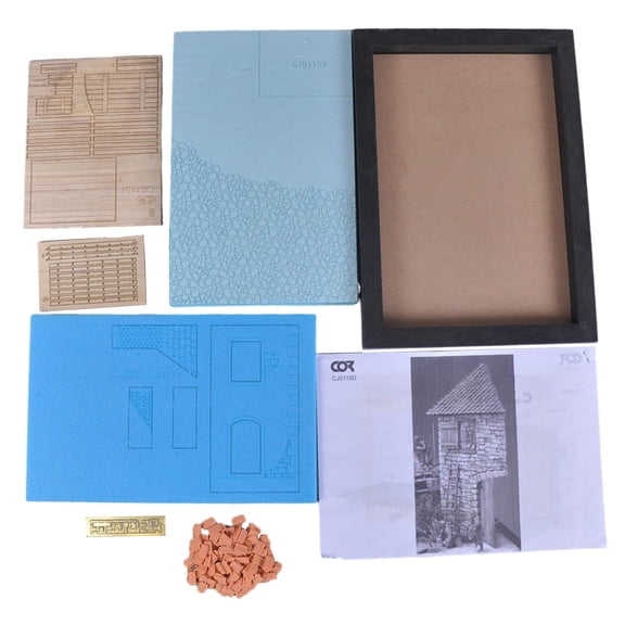 Lazsy 1/35 Model Kit Micro Landscape, DIY, Wood Foam Diorama, Easy Assembly, Landscape Style B