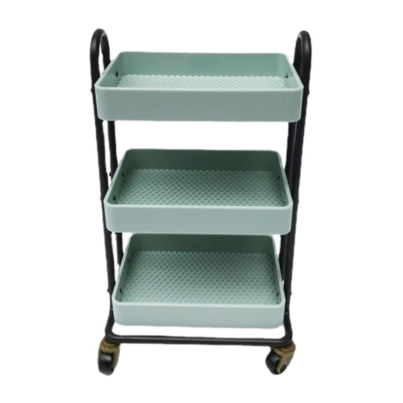 Lazsy 1:6 Dollhouse Dining Food Cart Dining 3 Trays with Rolling Wheel Exquisite Miniature for Kitchen Home Decorative Furnishings Life Scene Blue