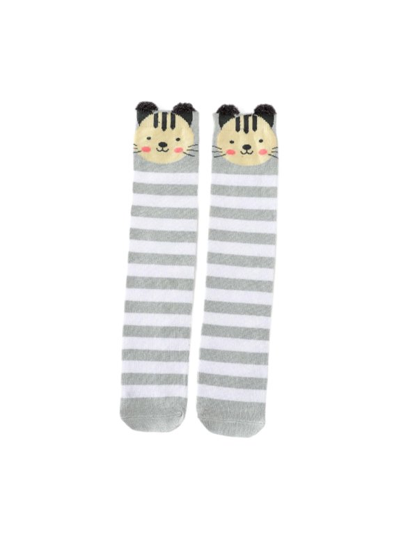 1 Pair Kids Girls Knee High Socks Novelty 3-15 Years Tall Birthday Gift Boot Cat