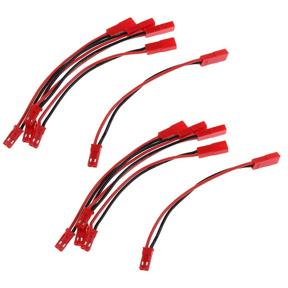 Lazsy 10 Pack RC Model Lipo Battery Extension Cable Line JST Male to Female Connector