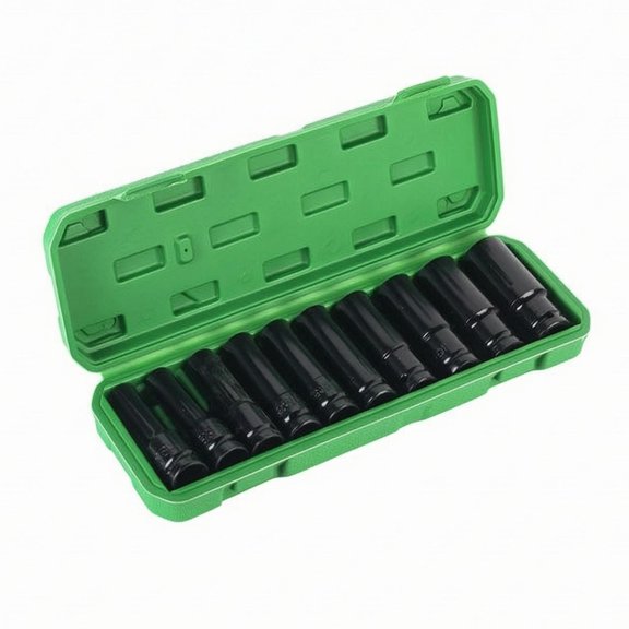 Lazsy 10 Pieces Wrench Socket Kit High-Carbon Steel Hex Socket Wrench Set Hard Case, 10 PCS