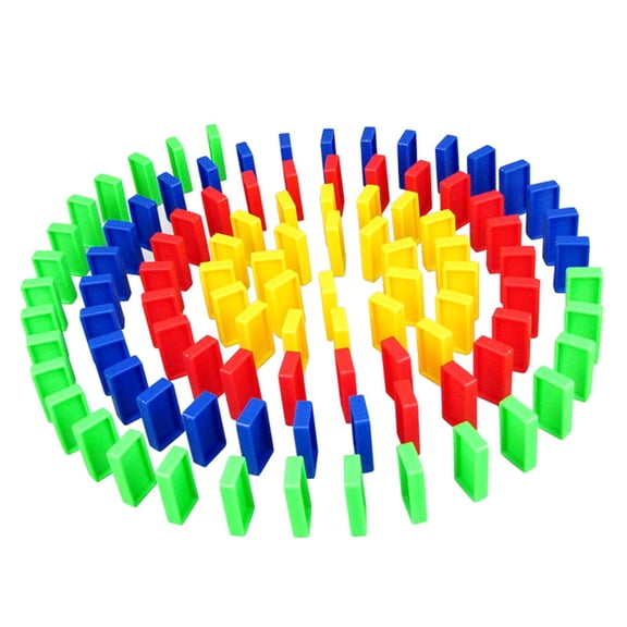Lazsy 100 Pieces Dominoes Train Blocks Set Game Stacking Toy Family Games for Children