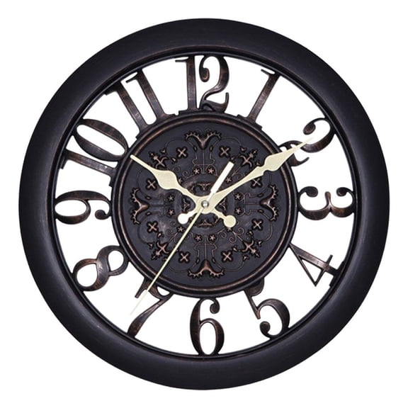 Lazsy 11 Inch Clocks Vintage Silent Non Ticking Quality Quartz Operated Home Clock Black