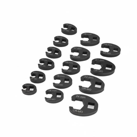 Lazsy 15 Pieces Interchangeable Head Wrench Set 3/8 Drive Wrench Head Set Portable Storage Case Technician Tool Kit for Professionals, Auto Repair