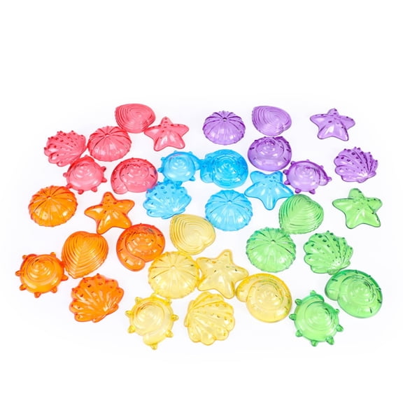 Lazsy 168 Unit Transparent Beach Animal Figurine Collection Textured Seashell and Starfish Pieces for Children Imaginative Treasure Search Playtime