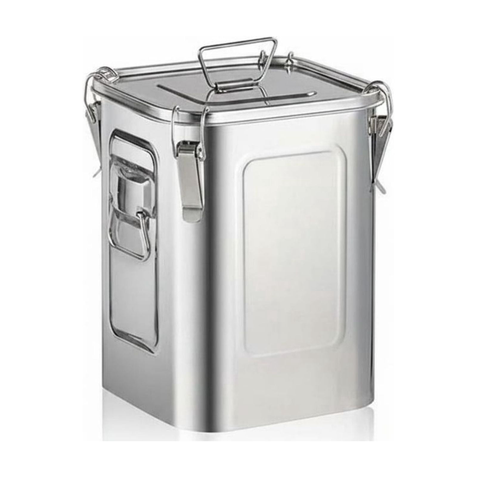 Stackable Stainless Container Lazsy 2 Pack Metal Storage Bucket Stainless Steel Square Pail with ...