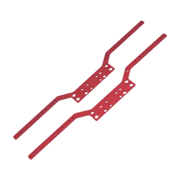 Lazsy 2 Pieces RC Car Chassis Rails Metal Frame Rail Accessories for Replacing Damaged red