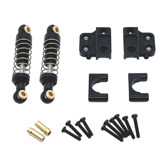 Lazsy 2 Pieces RC Car Shock Absorber Mounting Kit Remote Control Car Metal Upgrade DIY black