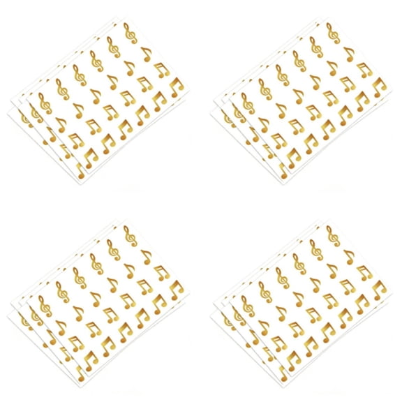 Lazsy 20 Pieces Glitter Music Note Stickers Glittery Design Music Note Sticker Self Glittery Musical Symbol Stickers for Kids, Classroom, DIY Crafts, Gold