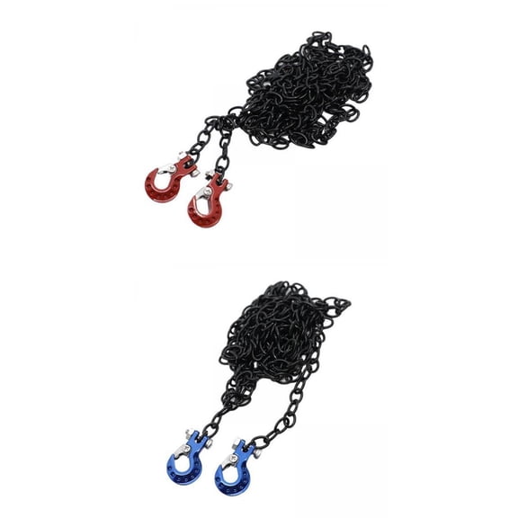 Lazsy 2Pcs Tow Chain with Trailer Hook for RC Crawler Hobby Model Vehicles