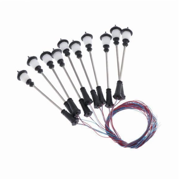 Lazsy 2x 10 Set HO Model Railway Leds Lamppost Lamps Street Lights 12V for Dollhouse