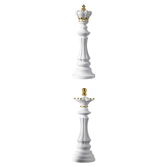 Lazsy 2x Art Chess Pieces Sculpture Decorative Ornament Statue Tabletop Decoration