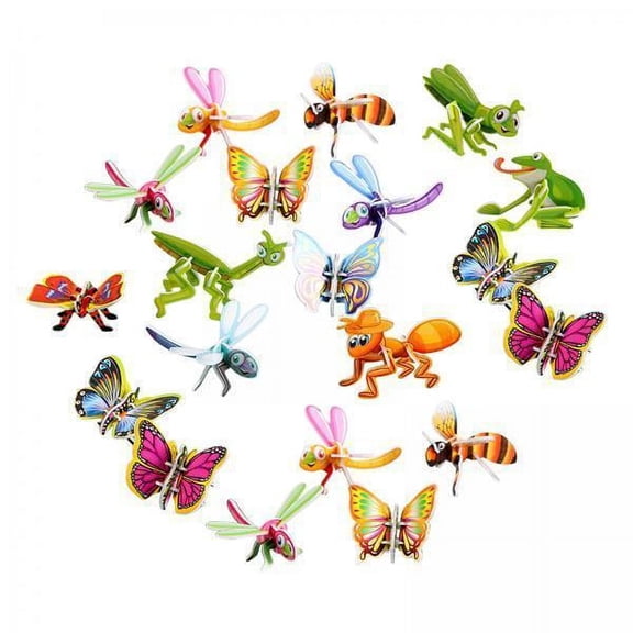 Lazsy 2xCraft DIY 3D Puzzle Shape Matching Puzzle Early Educational Montessori Toy for 2 Pcs